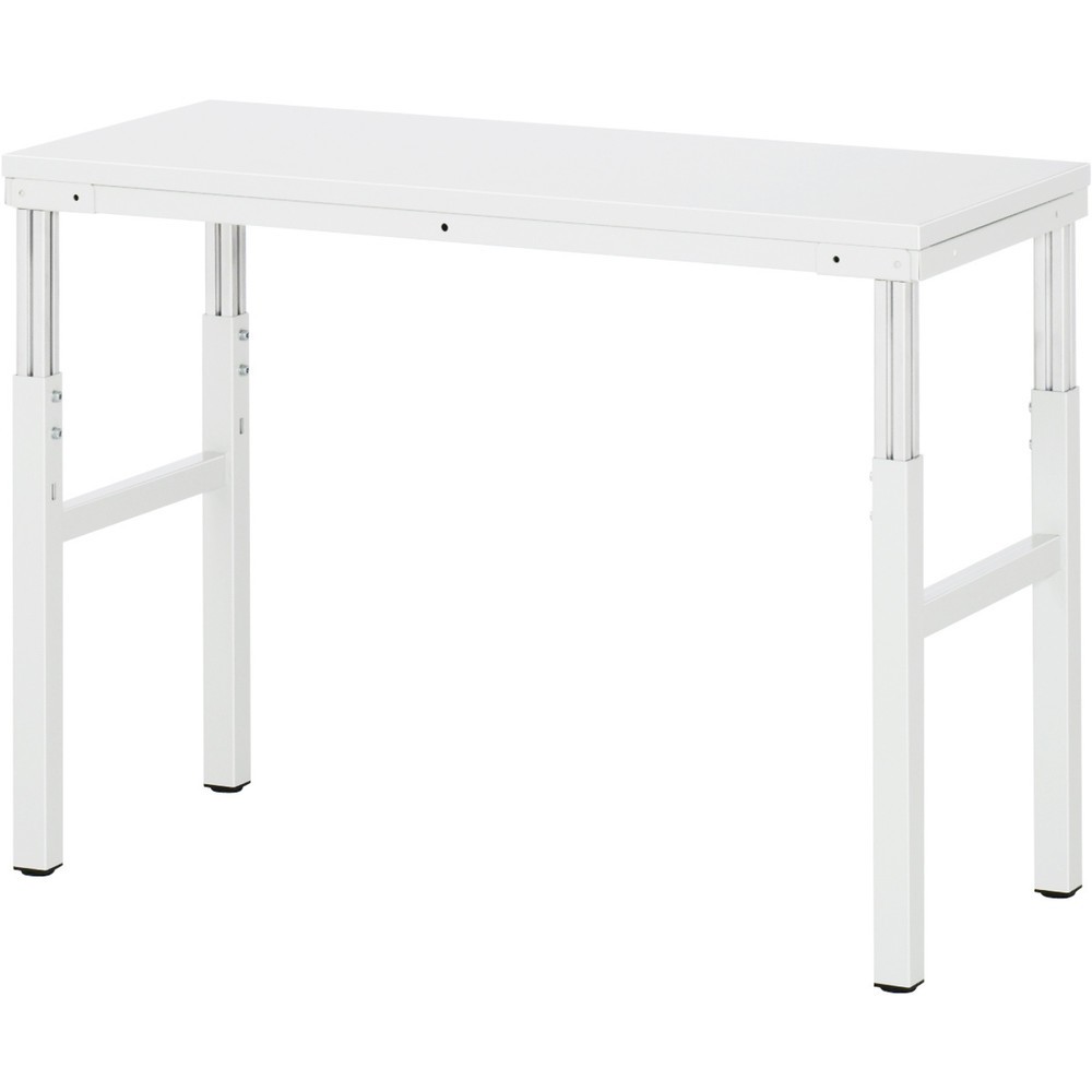 Produktabbildung: RAU Arbeitstisch Serie E, HxBxT 650-1.000 x 1.200 x 500 mm, Arbeitsplatte EGB-Melamin-Belag