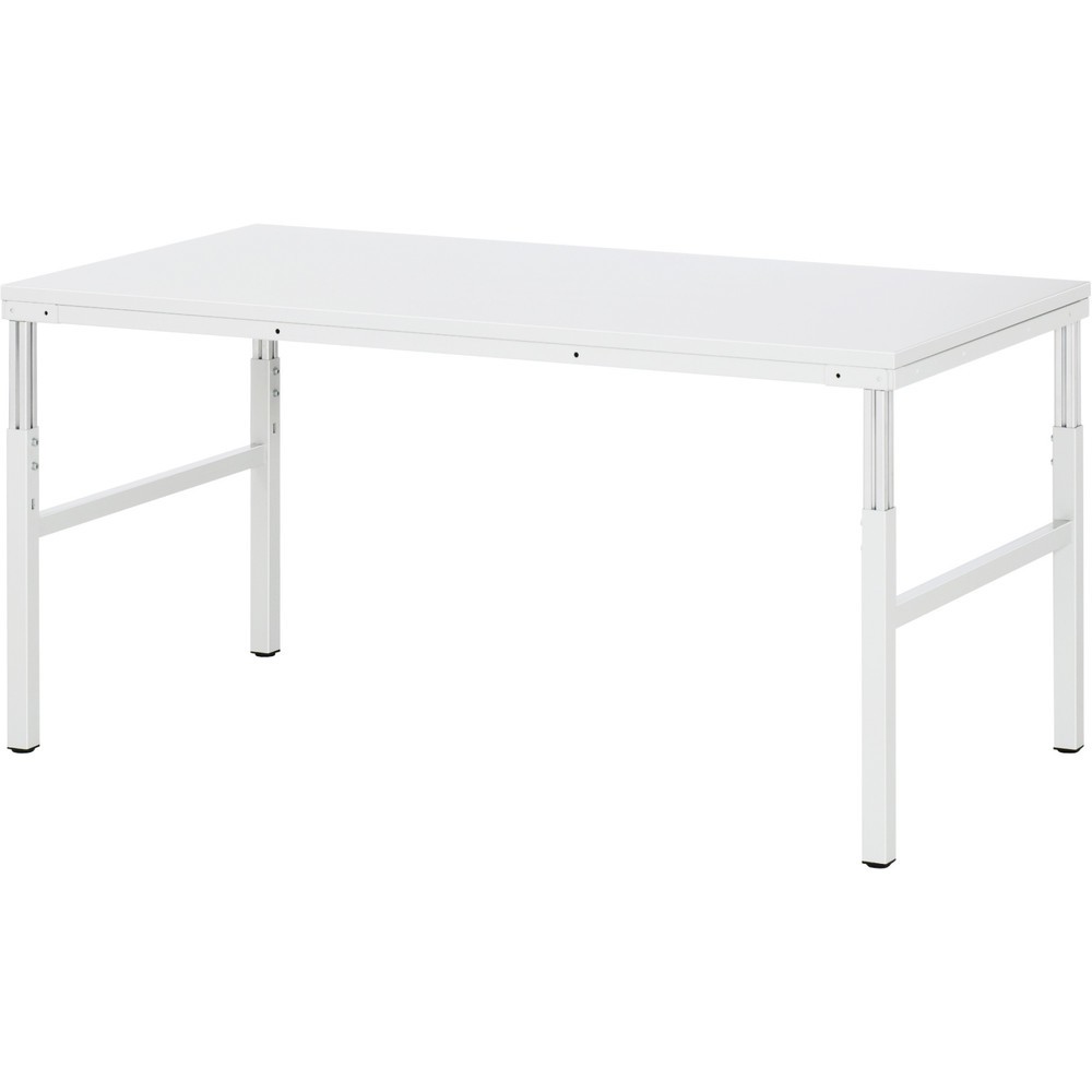 Produktabbildung: RAU Arbeitstisch Serie E, HxBxT 650-1.000 x 1.800 x 900 mm, Arbeitsplatte EGB-Melamin-Belag