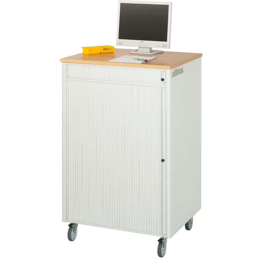 Produktabbildung Nr. 4: RAU Computer-Stationen, HxBxT 1.100 x 720 x 660 mm, Buche Dekor Arbeitsplatte, mit Rolladen, Steckdosenleiste und Rollensatz