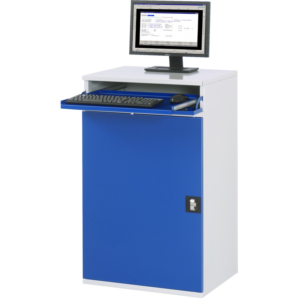 Produktabbildung Nr. 2: RAU Computer-Schrank, HxBxT 1.060 x 650 x 520 mm, mit 1 Flügeltür und Tastaturauszug