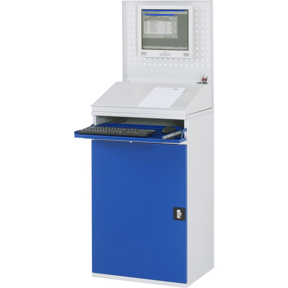 Produktabbildung Nr. 2: RAU Computer-Schrank, HxBxT 1.770 x 650 x 520 mm, mit 1 Flügeltür und Tastaturauszug