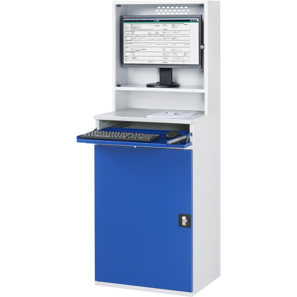 Produktabbildung Nr. 2: RAU Computer-Schrank, Monitorgehäuse, Tastaturauszug, Flügeltür, Schubladenanzahl x H x B: 2 x 80 x 570 mm