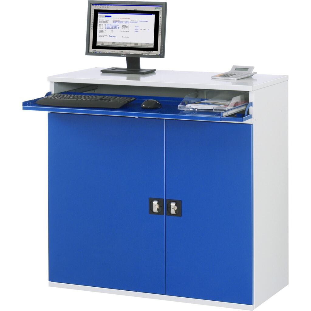 RAU Computer-Schrank, Tastaturauszug, Doppel-Flügeltür, stationär Produktabbildung Nr. 2: RAU Computer-Schrank, Tastaturauszug, Doppel-Flügeltür, stationär