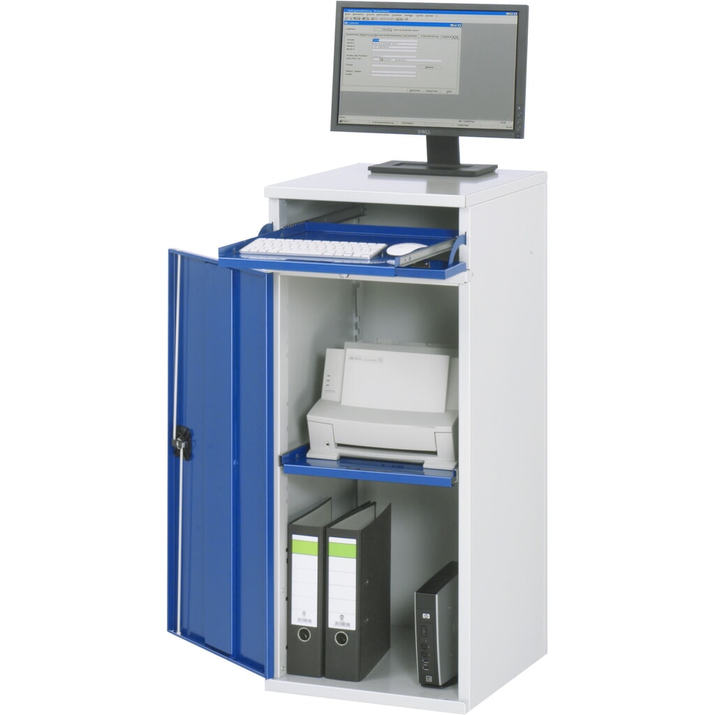 RAU Computer-Schrank, Tastaturauszug, Flügeltür, stationär Produktabbildung: RAU Computer-Schrank, Tastaturauszug, Flügeltür, stationär