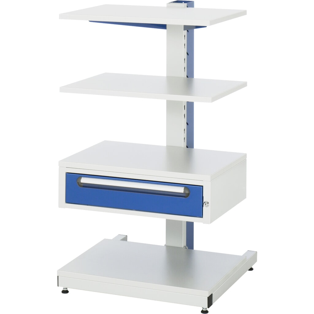 RAU Computer-Ständer, HxT: 1.140 x 650 mm, Schubladen 1 x 120 mm, stationär Produktabbildung: RAU Computer-Ständer, HxT: 1.140 x 650 mm, Schubladen 1 x 120 mm, stationär