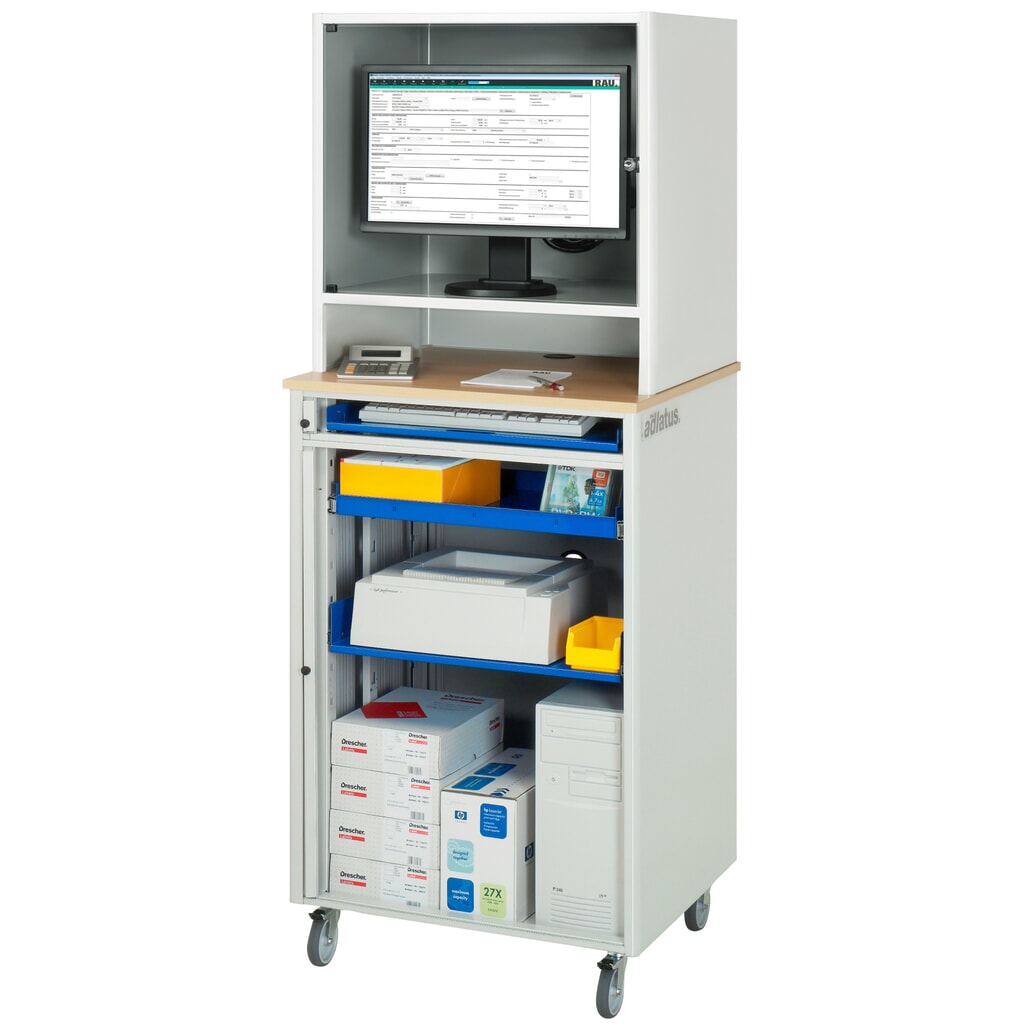 RAU Computer-Station, Tastaturauszug, 1 Schublade, mobil Produktabbildung Nr. 2: RAU Computer-Station, Tastaturauszug, 1 Schublade, mobil