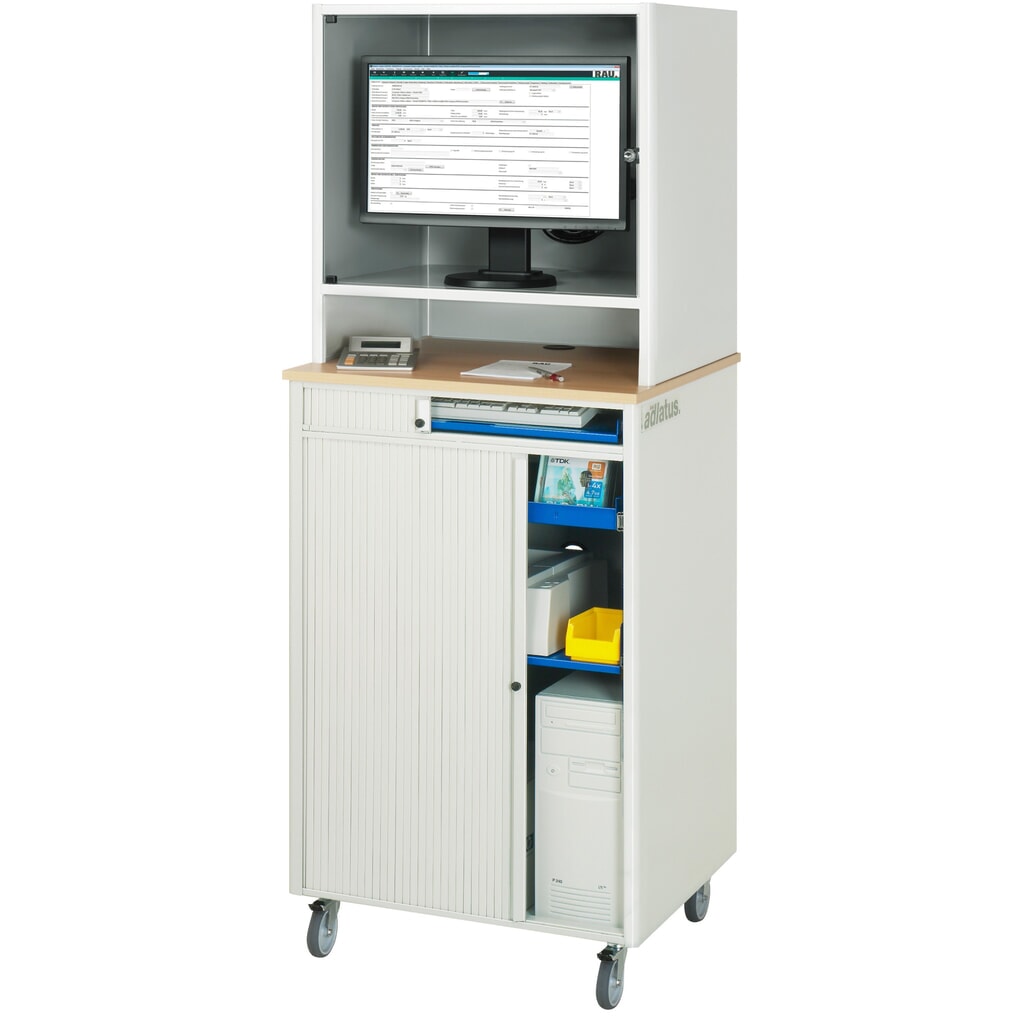 RAU Computer-Station, Tastaturauszug, 1 Schublade, mobil Produktabbildung Nr. 4: RAU Computer-Station, Tastaturauszug, 1 Schublade, mobil