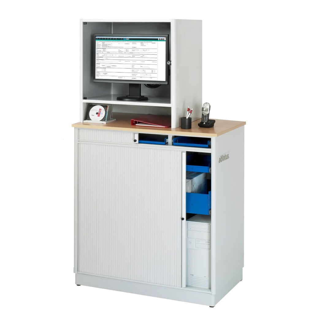 RAU Computer-Station, Tastaturauszug, 3 Schubladen, stationär Produktabbildung Nr. 3: RAU Computer-Station, Tastaturauszug, 3 Schubladen, stationär