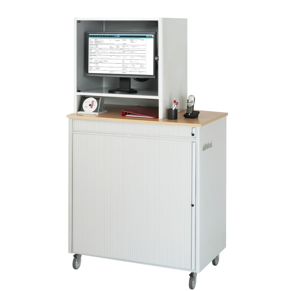 RAU Computer-Station, Tastaturauszug, 3 Schubladen, mobil Produktabbildung Nr. 2: RAU Computer-Station, Tastaturauszug, 3 Schubladen, mobil