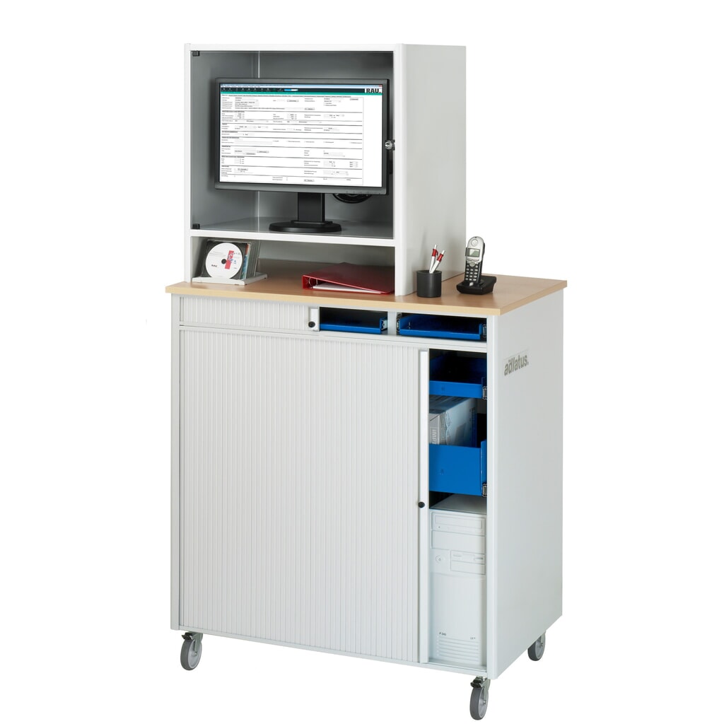 RAU Computer-Station, Tastaturauszug, 3 Schubladen, mobil Produktabbildung Nr. 3: RAU Computer-Station, Tastaturauszug, 3 Schubladen, mobil