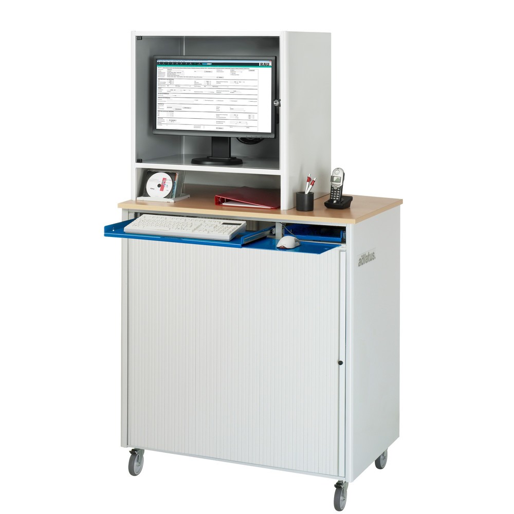Produktabbildung Nr. 4: RAU Computer-Station, Tastaturauszug, 3 Schubladen, mobil