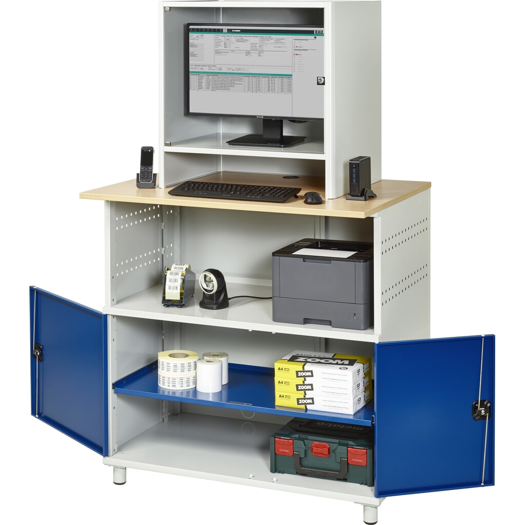 Produktabbildung: RAU Computer-Tisch mit Monitorgehäuse, stationär