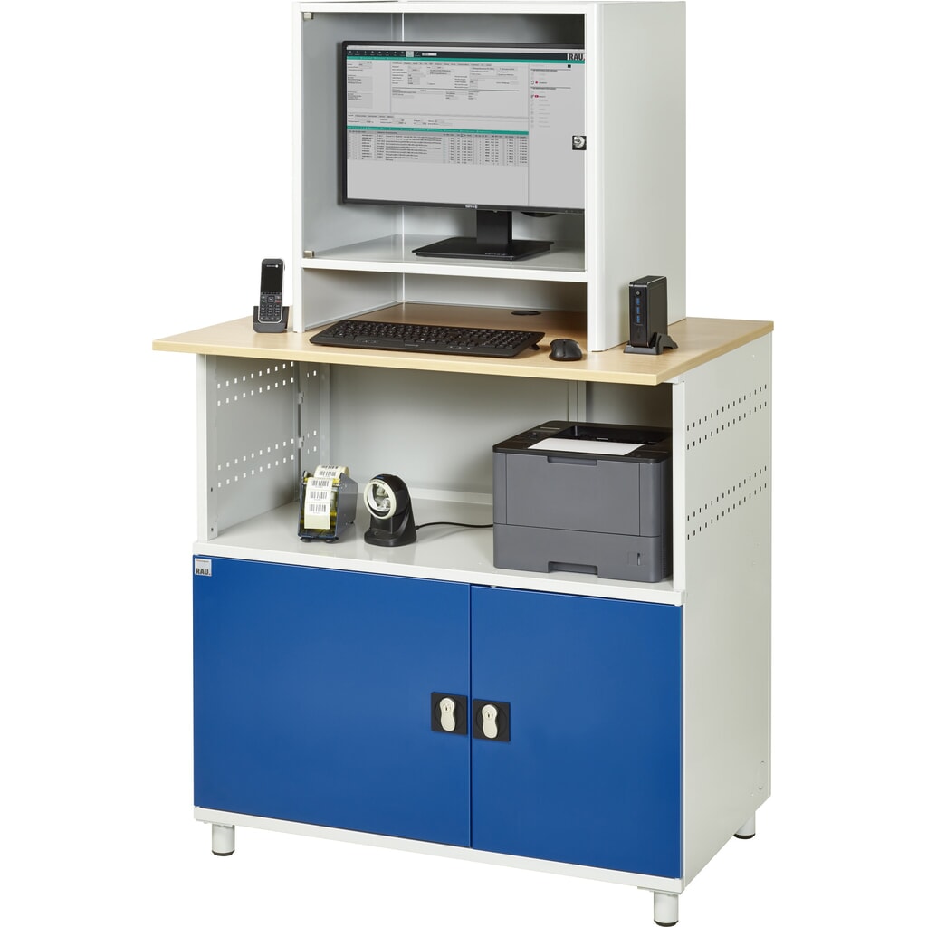 RAU Computer-Tisch mit Monitorgehäuse, stationär Produktabbildung Nr. 7: RAU Computer-Tisch mit Monitorgehäuse, stationär