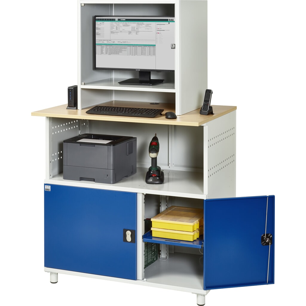 RAU Computer-Tisch mit Monitorgehäuse, stationär Produktabbildung Nr. 7: RAU Computer-Tisch mit Monitorgehäuse, stationär