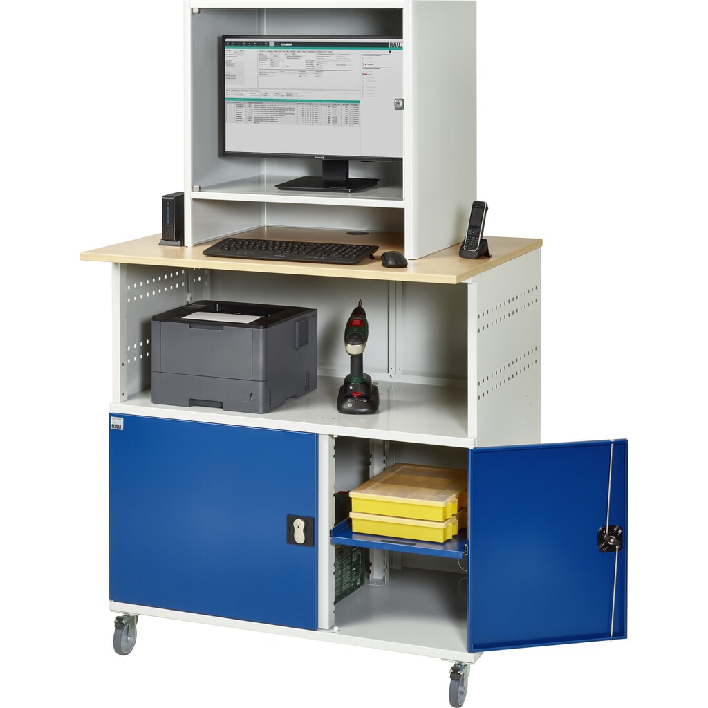 RAU Computer-Tisch mit Monitorgehäuse, mobil Produktabbildung Nr. 7: RAU Computer-Tisch mit Monitorgehäuse, mobil