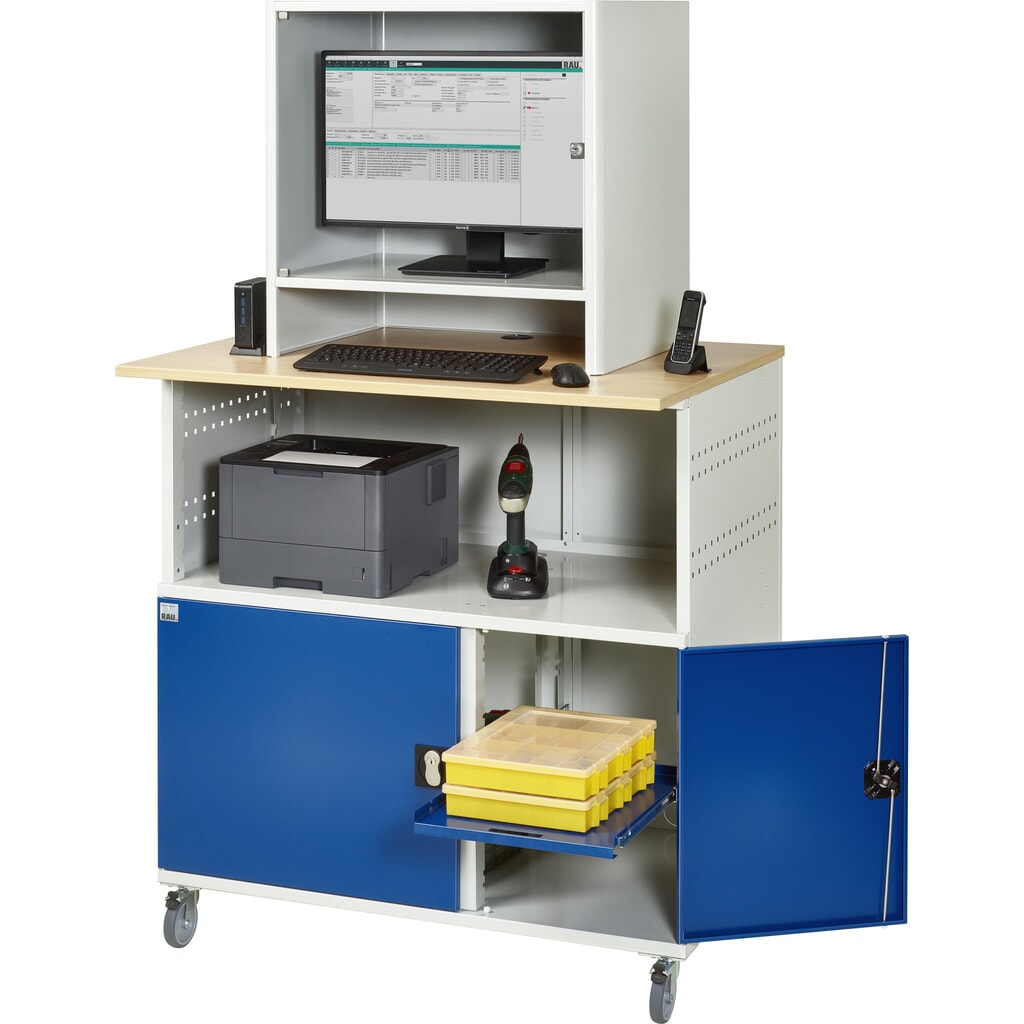 RAU Computer-Tisch mit Monitorgehäuse, mobil Produktabbildung Nr. 8: RAU Computer-Tisch mit Monitorgehäuse, mobil