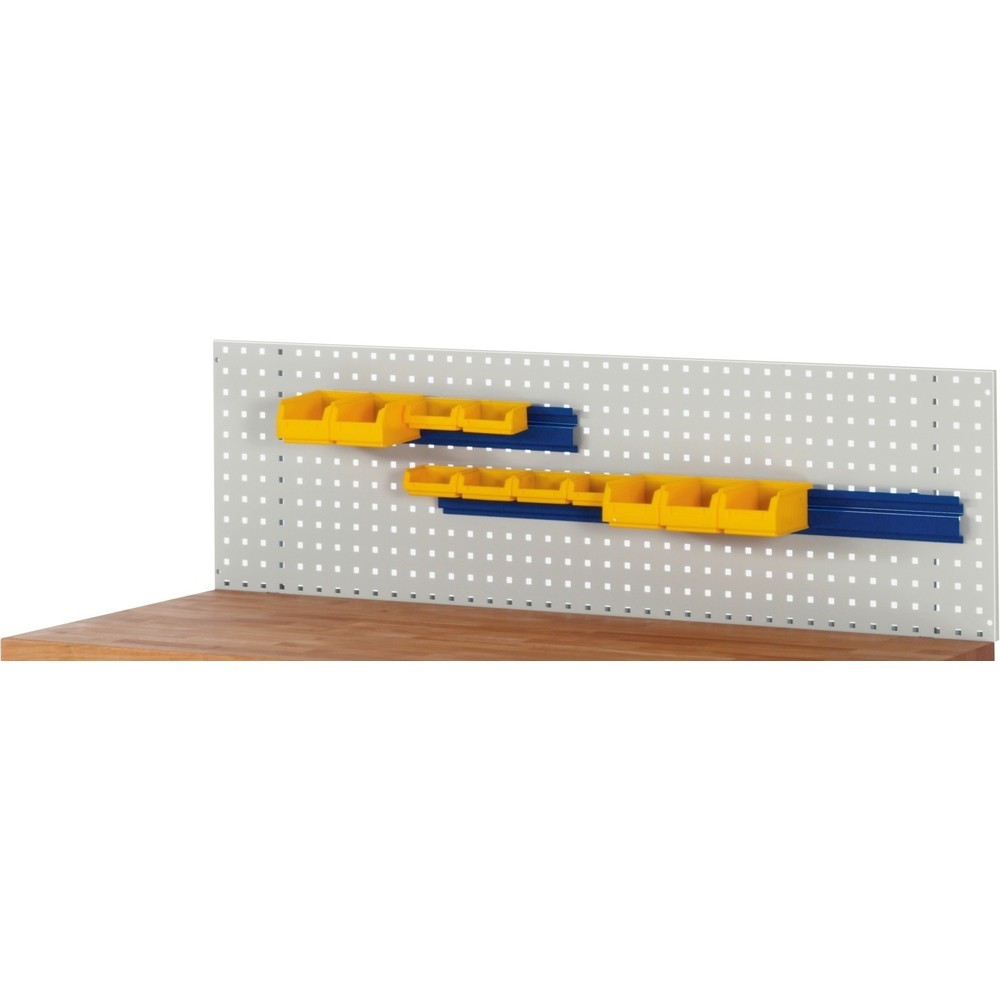 Produktabbildung Nr. 2: RAU Einhängeschiene für Lochplatte, zur Aufnahme von Sichtlagerkästen, HxBxT 65 x 450 x 20 mm