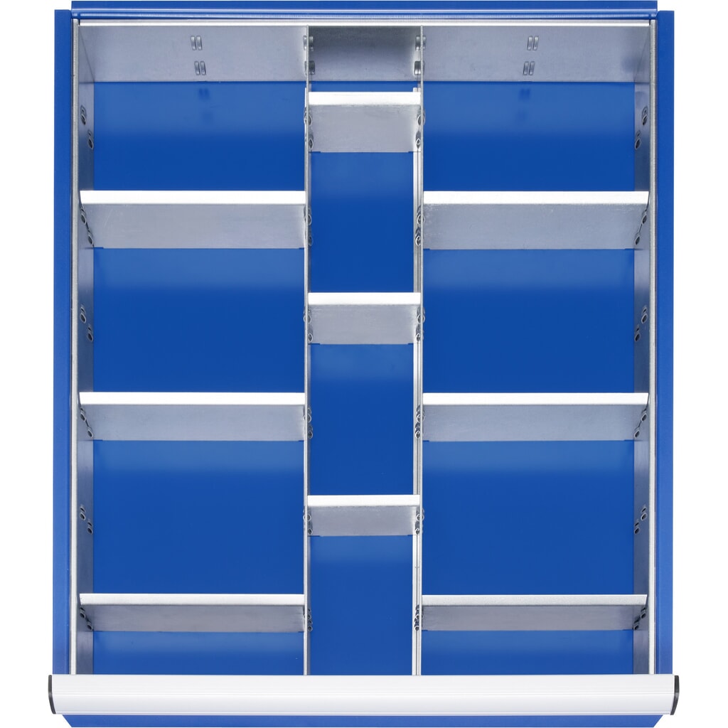 RAU Einteilungsset für Schublade, HxBxT 90 x 490 x 560 mm, mit 4-tlg. Rasterleisten-Set und 2 Trennwände, Größe L für Fronthöhe 120-150 mm Produktabbildung: RAU Einteilungsset für Schublade, HxBxT 90 x 490 x 560 mm, mit 4-tlg. Rasterleisten-Set und 2 Trennwände, Größe L für Fronthöhe 120-150 mm