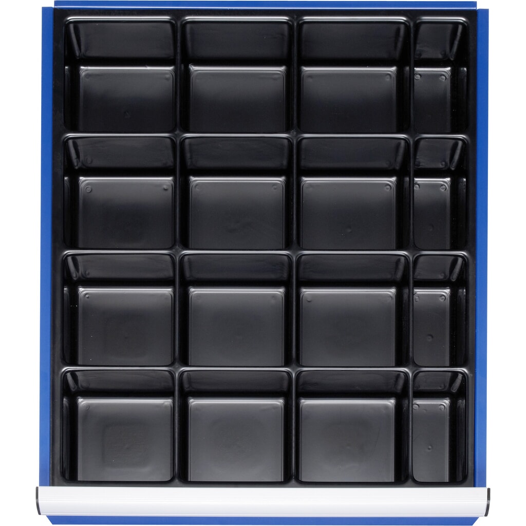 RAU Einteilungsset für Schublade, HxBxT 90 x 490 x 560 mm, mit Kleinteileinsatz, Größe L für Fronthöhe 120-360 mm Produktabbildung: RAU Einteilungsset für Schublade, HxBxT 90 x 490 x 560 mm, mit Kleinteileinsatz, Größe L für Fronthöhe 120-360 mm