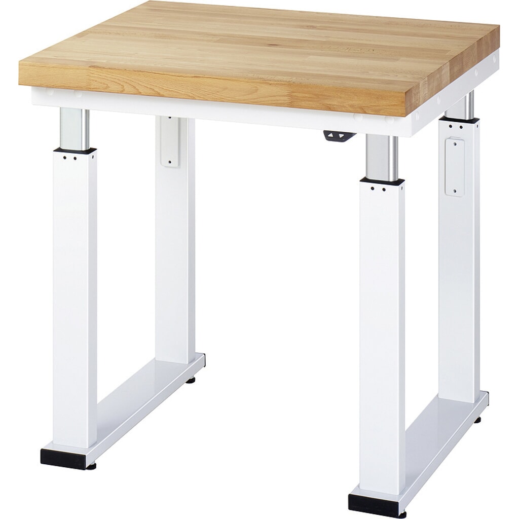 RAU elektrisch höhenverstellbare Werkbank Serie adlatus 600, HxBxT 740-1.140 x 750 x 700 mm, Arbeitsplatte Buche Produktabbildung: RAU elektrisch höhenverstellbare Werkbank Serie adlatus 600, HxBxT 740-1.140 x 750 x 700 mm, Arbeitsplatte Buche