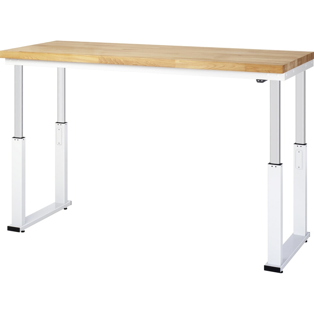 Produktabbildung Nr. 6: RAU elektrisch höhenverstellbare Werkbank Serie adlatus 600, HxBxT 740-1.140 x 750 x 700 mm, Arbeitsplatte Buche