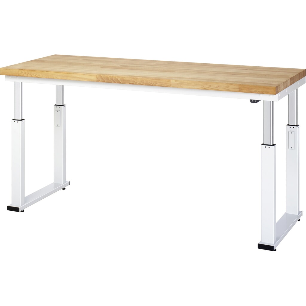 Produktabbildung Nr. 7: RAU elektrisch höhenverstellbare Werkbank Serie adlatus 600, HxBxT 740-1.140 x 750 x 700 mm, Arbeitsplatte Buche