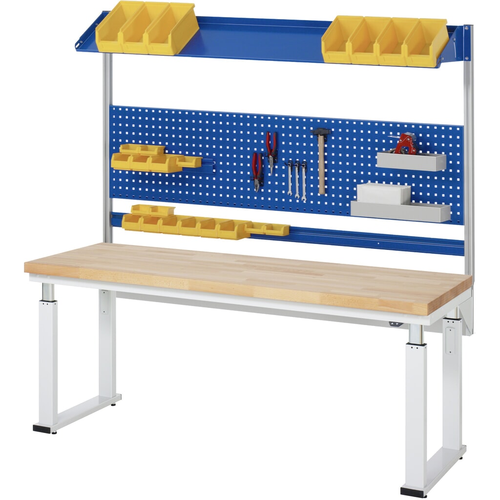 Produktabbildung Nr. 9: RAU elektrisch höhenverstellbare Werkbank Serie adlatus 600, HxBxT 740-1.140 x 750 x 700 mm, Arbeitsplatte Buche