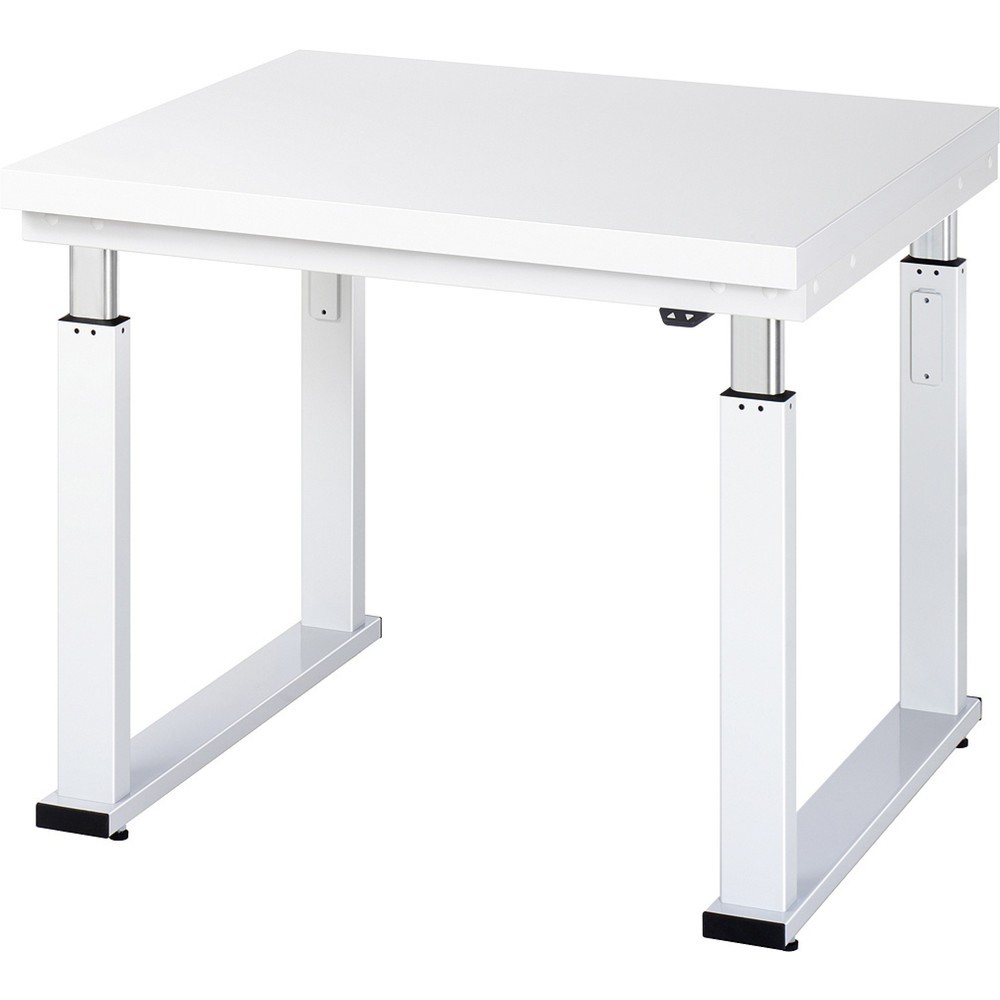 Produktabbildung: RAU elektrisch höhenverstellbare Werkbank Serie adlatus 600, HxBxT 740-1.140 x 1.000 x 900 mm, Arbeitsplatte Hartlaminat
