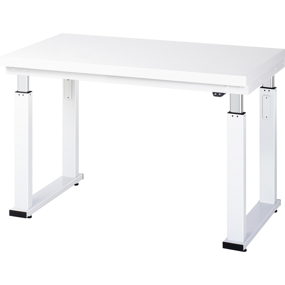 Produktabbildung: RAU elektrisch höhenverstellbare Werkbank Serie adlatus 600, HxBxT 740-1.140 x 1.250 x 700 mm, Arbeitsplatte Hartlaminat