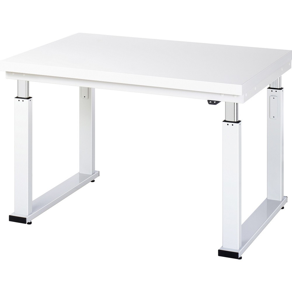 Produktabbildung: RAU elektrisch höhenverstellbare Werkbank Serie adlatus 600, HxBxT 740-1.140 x 1.250 x 900 mm, Arbeitsplatte Hartlaminat