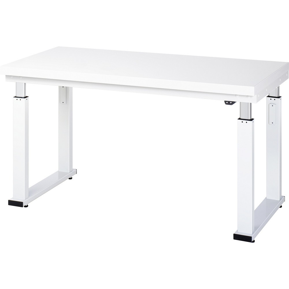 Produktabbildung: RAU elektrisch höhenverstellbare Werkbank Serie adlatus 600, HxBxT 740-1.140 x 1.500 x 700 mm, Arbeitsplatte Hartlaminat