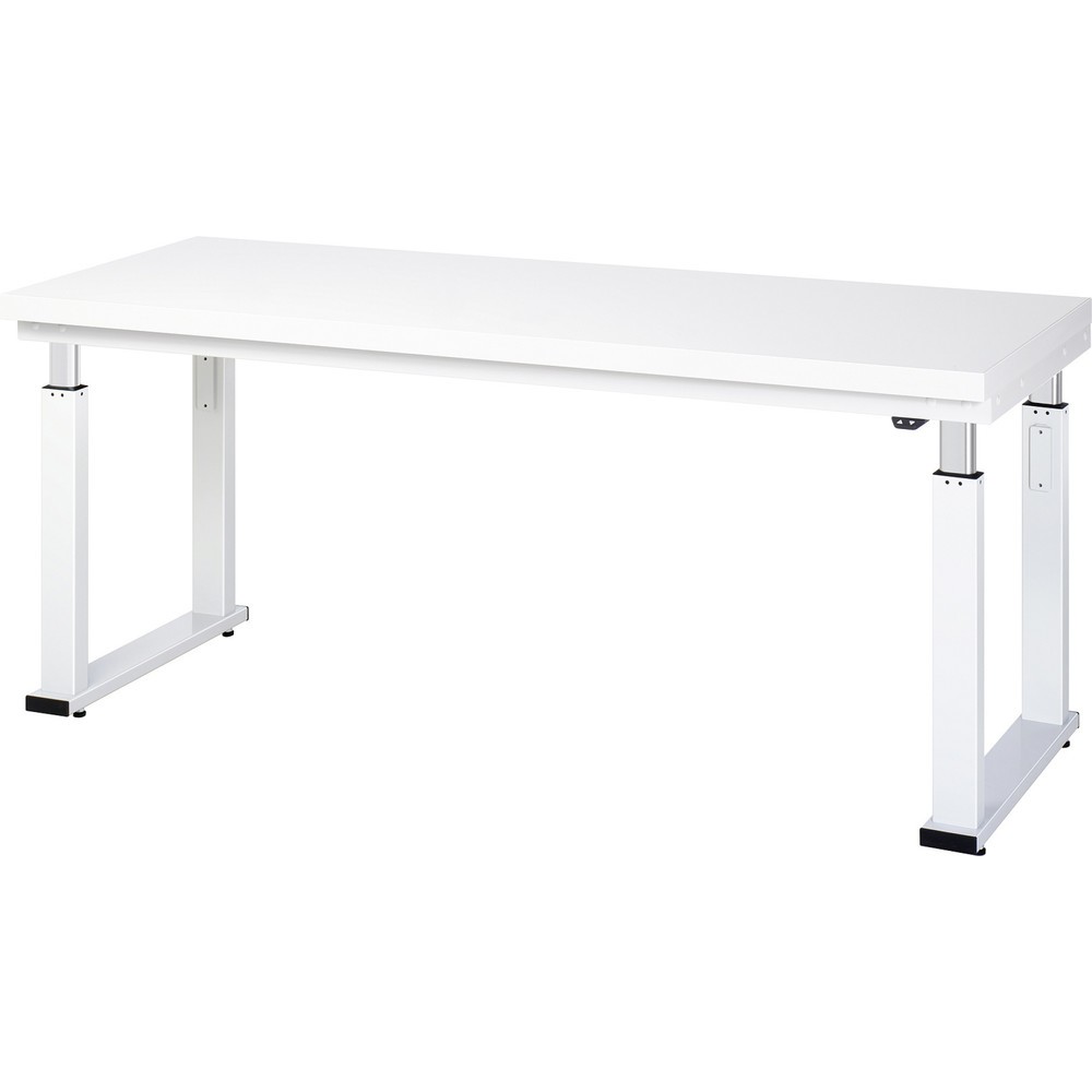 Produktabbildung: RAU elektrisch höhenverstellbare Werkbank Serie adlatus 600, HxBxT 740-1.140 x 2.000 x 700 mm, Arbeitsplatte Hartlaminat