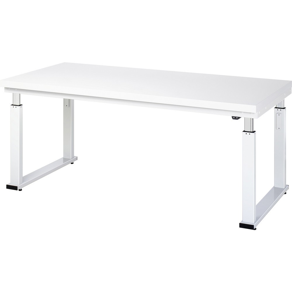 Produktabbildung: RAU elektrisch höhenverstellbare Werkbank Serie adlatus 600, HxBxT 740-1.140 x 2.000 x 900 mm, Arbeitsplatte Hartlaminat