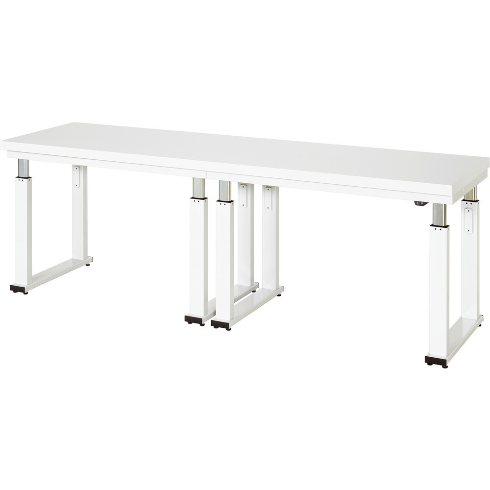 Produktabbildung: RAU elektrisch höhenverstellbare Werkbank Serie adlatus 600, HxBxT 740-1.140 x 2.500 x 700 mm, Arbeitsplatte Hartlaminat