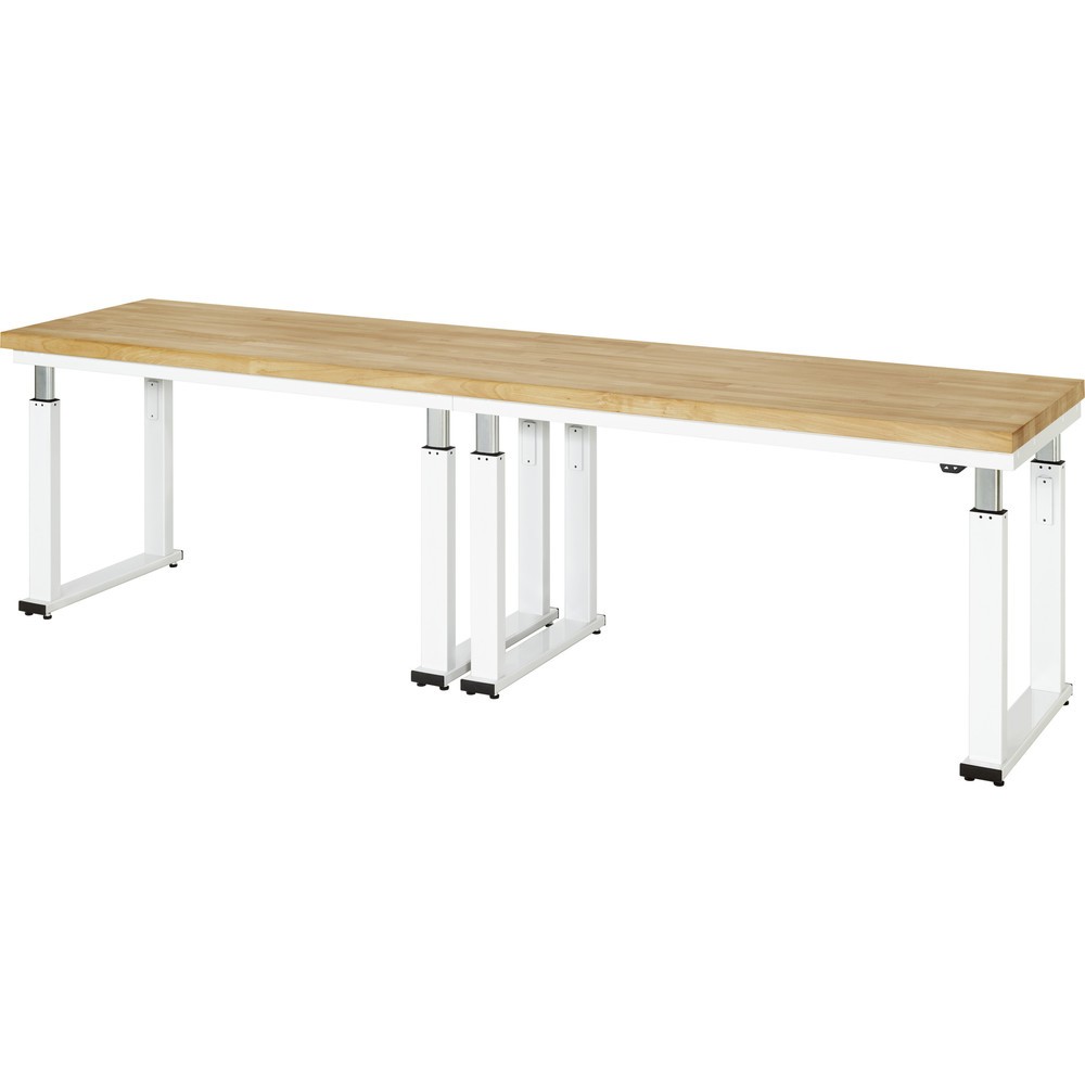 Produktabbildung: RAU elektrisch höhenverstellbare Werkbank Serie adlatus 600, HxBxT 740-1.140 x 3.000 x 700 mm, Arbeitsplatte Buche