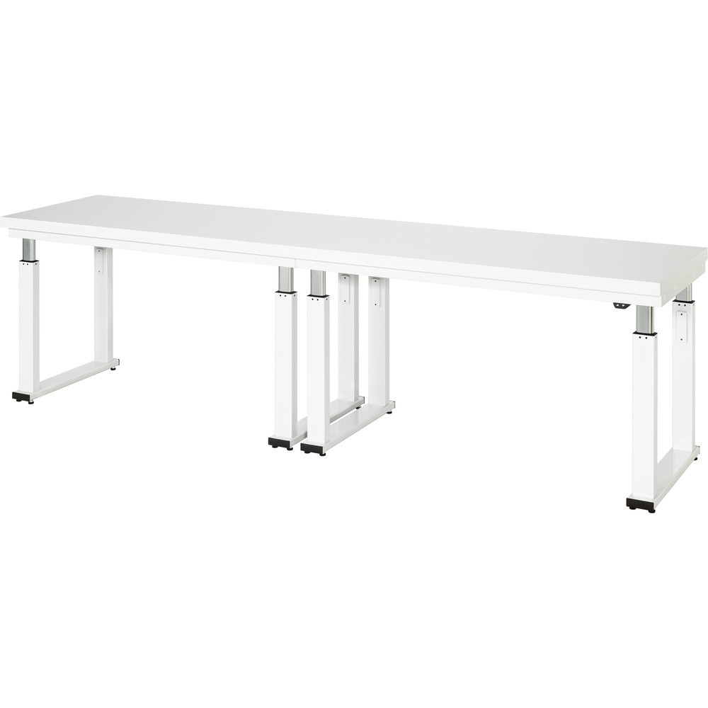 Produktabbildung: RAU elektrisch Höhenverstellbare Werkbank Serie adlatus 600, HxBxT 740-1.140 x 3.000 x 700 mm, Arbeitsplatte Hartlaminat