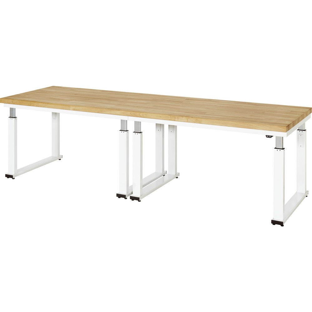 Produktabbildung: RAU elektrisch höhenverstellbare Werkbank Serie adlatus 600, HxBxT 740-1.140 x 3.000 x 900 mm, Arbeitsplatte Buche