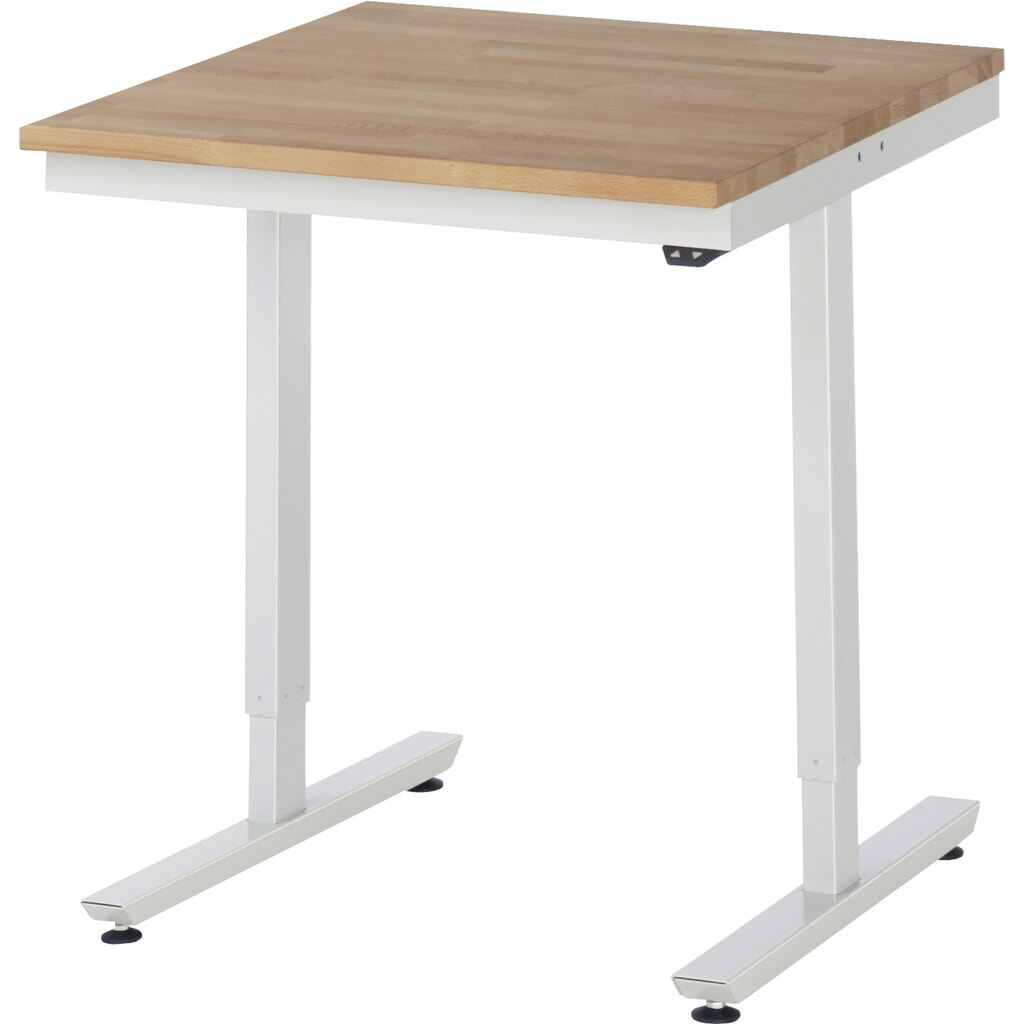 RAU elektrisch höhenverstellbarer Werktisch Serie adlatus 150, HxBxT 720-1.120 x 750 x 800 mm, Arbeitsplatte Buche-Massiv Produktabbildung: RAU elektrisch höhenverstellbarer Werktisch Serie adlatus 150, HxBxT 720-1.120 x 750 x 800 mm, Arbeitsplatte Buche-Massiv