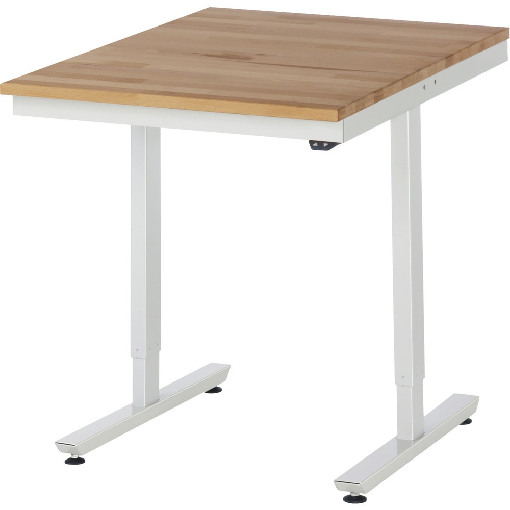 Produktabbildung Nr. 1: RAU elektrisch höhenverstellbarer Werktisch Serie adlatus 150, HxBxT 720-1.120 x 750 x 1.000 mm, Arbeitsplatte Buche-Massiv