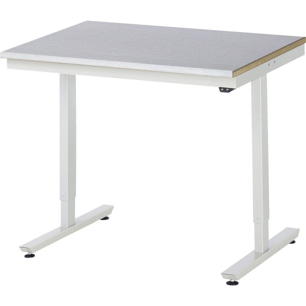 Produktabbildung Nr. 1: RAU elektrisch höhenverstellbarer Werktisch Serie adlatus 150, HxBxT 720-1.120 x 1.000 x 800 mm, Arbeitsplatte Edelstahlblech-Belag
