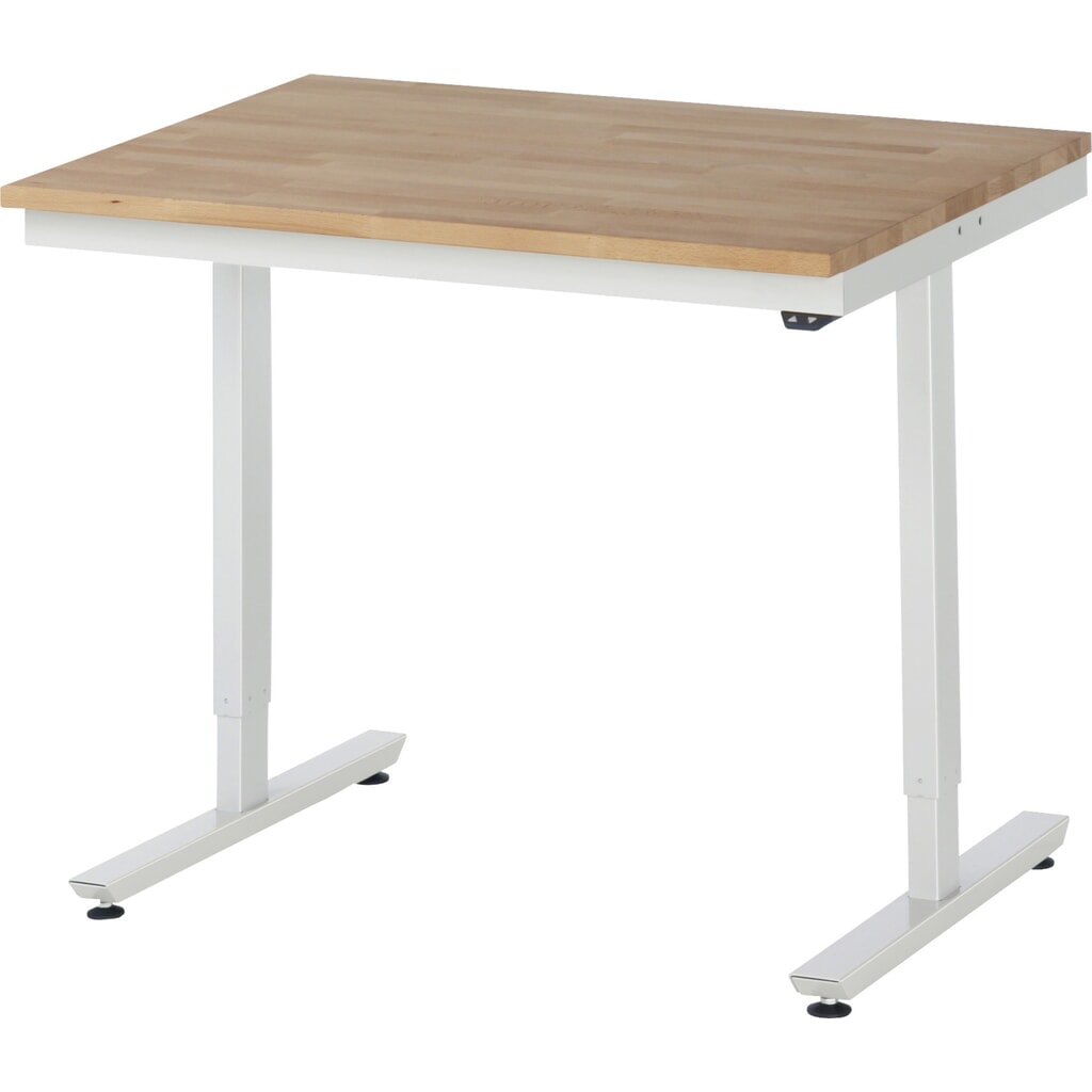 RAU elektrisch höhenverstellbarer Werktisch Serie adlatus 150, HxBxT 720-1.120 x 1.000 x 800 mm, Arbeitsplatte Buche-Massiv Produktabbildung: RAU elektrisch höhenverstellbarer Werktisch Serie adlatus 150, HxBxT 720-1.120 x 1.000 x 800 mm, Arbeitsplatte Buche-Massiv