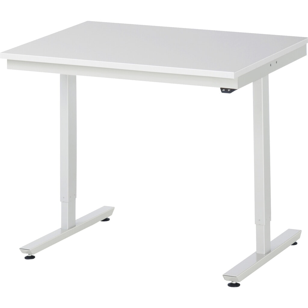 Produktabbildung: RAU elektrisch höhenverstellbarer Werktisch Serie adlatus 150, HxBxT 720-1.120 x 1.000 x 800 mm, Arbeitsplatte Melamin-Belag