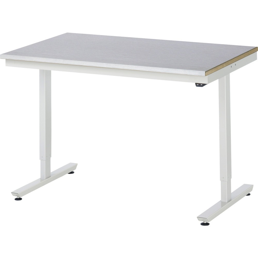 Produktabbildung Nr. 1: RAU elektrisch höhenverstellbarer Werktisch Serie adlatus 150, HxBxT 720-1.120 x 1.250 x 800 mm, Arbeitsplatte Edelstahlblech-Belag