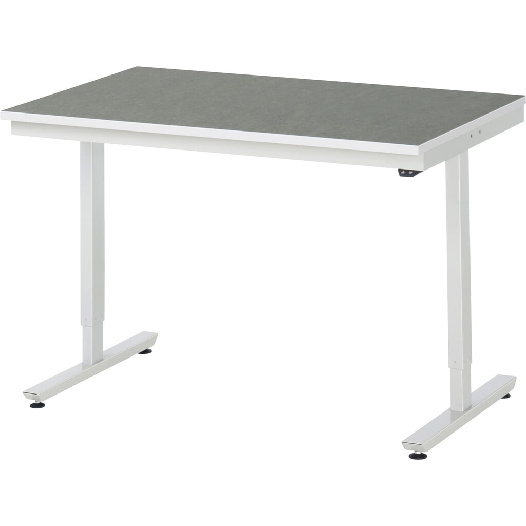 Produktabbildung: RAU elektrisch höhenverstellbarer Werktisch Serie adlatus 150, HxBxT 720-1.120 x 1.250 x 800 mm, Arbeitsplatte Universal-/Linoleum-Belag