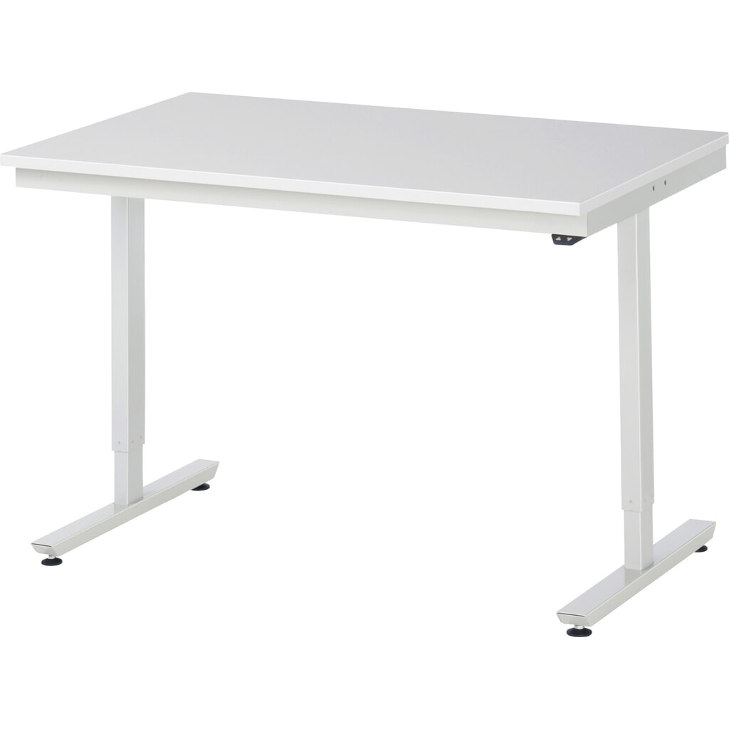 Produktabbildung: RAU elektrisch höhenverstellbarer Werktisch Serie adlatus 150, HxBxT 720-1.120 x 1.250 x 800 mm, Arbeitsplatte EGB-Melamin-Belag