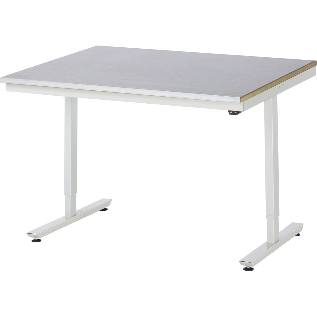 RAU elektrisch höhenverstellbarer Werktisch Serie adlatus 150, HxBxT 720-1.120 x 1.250 x 1.000 mm, Arbeitsplatte Stahlblech-Belag Produktabbildung: RAU elektrisch höhenverstellbarer Werktisch Serie adlatus 150, HxBxT 720-1.120 x 1.250 x 1.000 mm, Arbeitsplatte Stahlblech-Belag