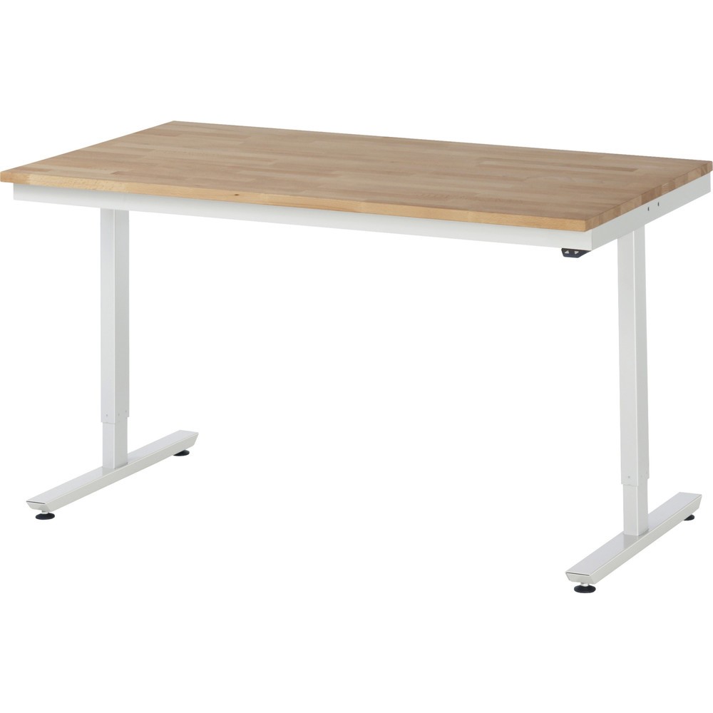Produktabbildung Nr. 1: RAU elektrisch höhenverstellbarer Werktisch Serie adlatus 150, HxBxT 720-1.120 x 1.500 x 800 mm, Arbeitsplatte Buche-Massiv