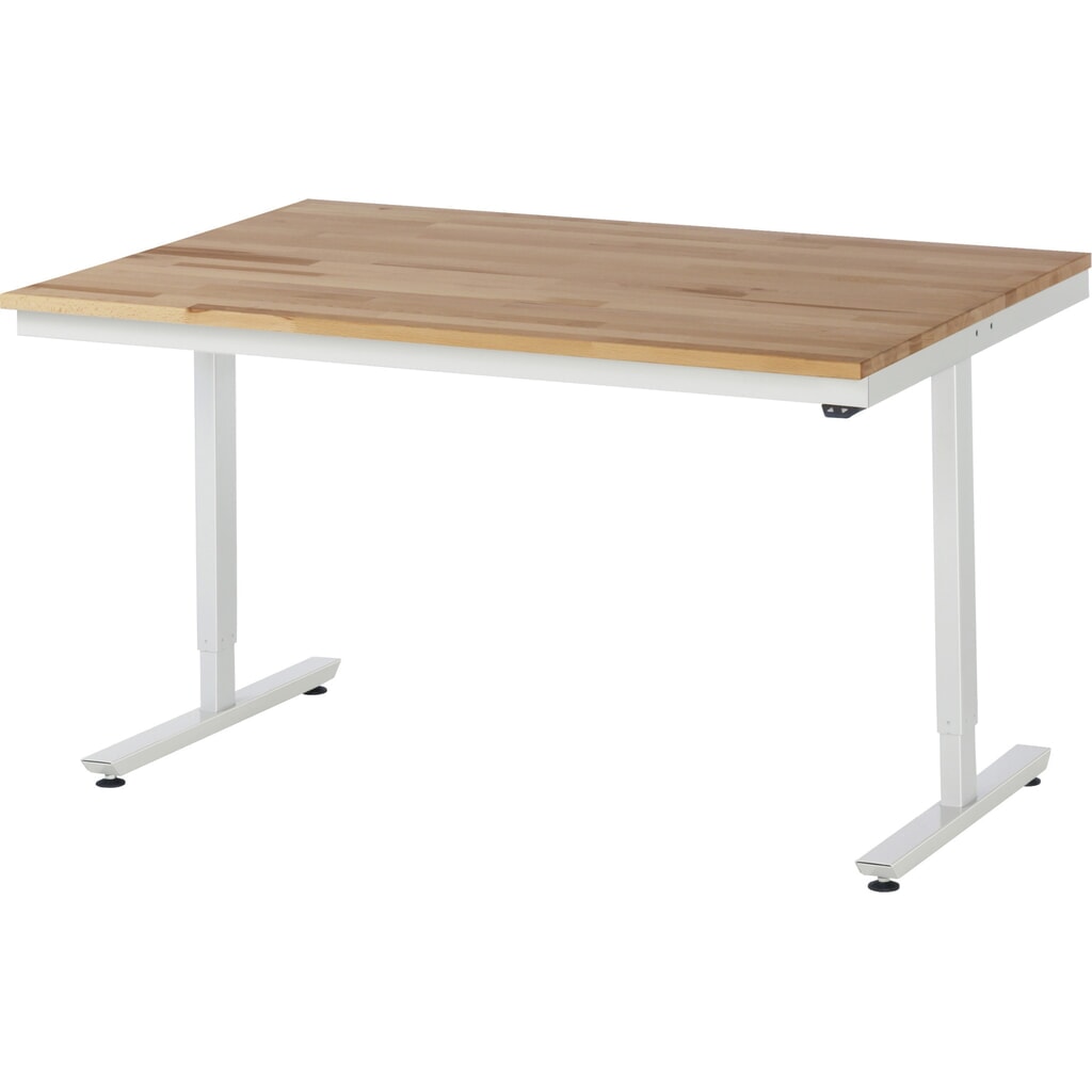 Produktabbildung: RAU elektrisch höhenverstellbarer Werktisch Serie adlatus 150, HxBxT 720-1.120 x 1.500 x 1.000 mm, Arbeitsplatte Buche-Massiv