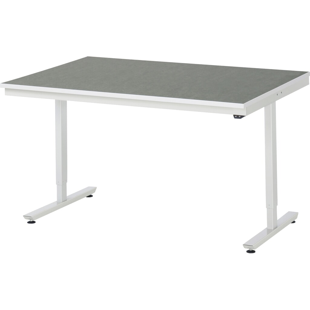Produktabbildung: RAU elektrisch höhenverstellbarer Werktisch Serie adlatus 150, HxBxT 720-1.120 x 1.500 x 1.000 mm, Arbeitsplatte Universal-/Linoleum-Belag