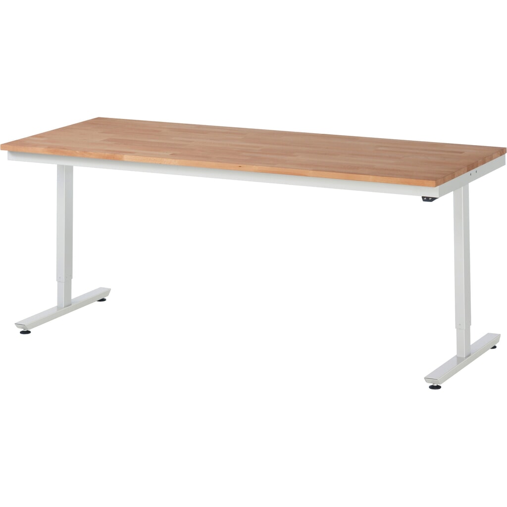 RAU elektrisch höhenverstellbarer Werktisch Serie adlatus 150, HxBxT 720-1.120 x 2.000 x 800 mm, Arbeitsplatte Buche-Massiv Produktabbildung: RAU elektrisch höhenverstellbarer Werktisch Serie adlatus 150, HxBxT 720-1.120 x 2.000 x 800 mm, Arbeitsplatte Buche-Massiv